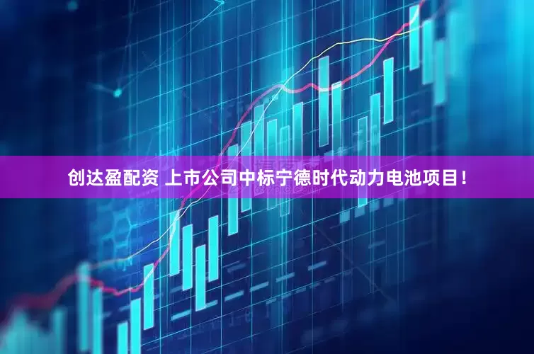 创达盈配资 上市公司中标宁德时代动力电池项目！